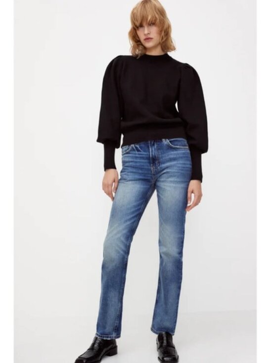 New Zara Wide Sleeves Knit Sweater, Black, Large - Picture 4 of 9